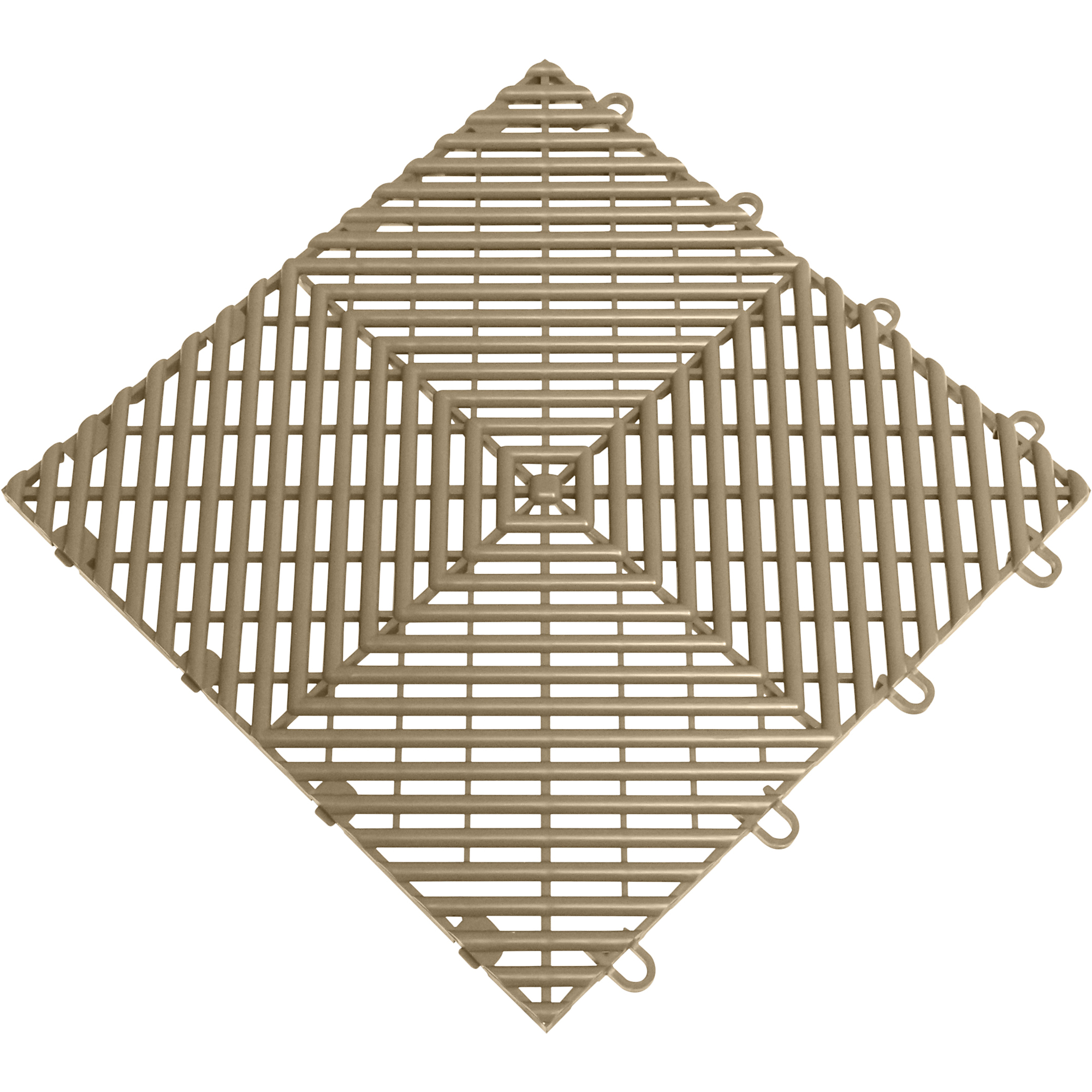 RaceDeck Free-Flow Garage Floor Tiles — 12in. x 12in. x 0.5in., 24-Pack, Beige, Self-Draining, Model# FF24BEIG
